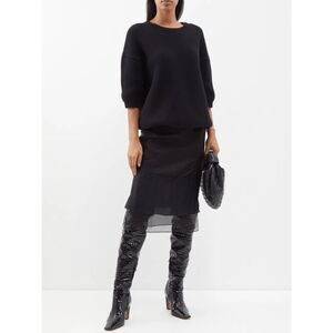 KHAITE Alleta Silk-organza Midi Skirt In Black Size US 8 $780